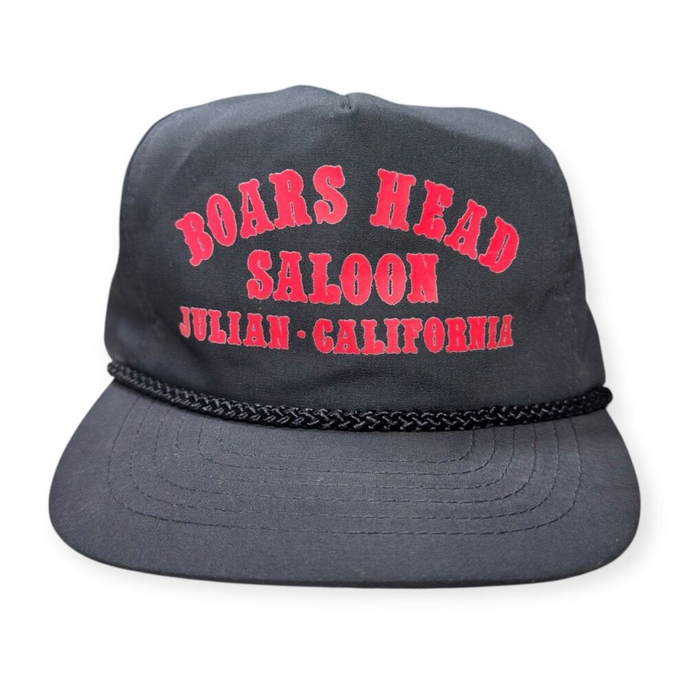 Boar's Head Saloon Trucker Hat Fishing Cap‎ Camping 80s 90s Vintage Adjustable